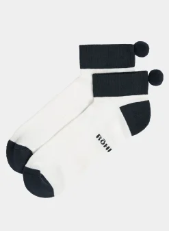 2-pack Functional Pompom Socks, Navy